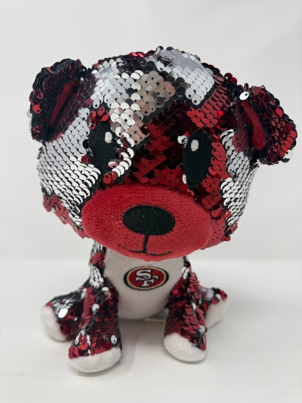 Forever Collectibles 9” San Francisco 49ers Sequin Plush Dog Toy-Stuffed Animal